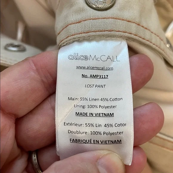 ALICE McCall the LOST PANT high waist wide leg linen culotte ankle pant NWT 8 - Picture 15 of 16